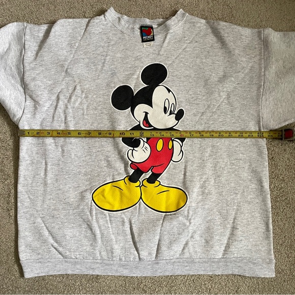 Vintage 90s Disney Mickey Mouse Heather Gray Crewneck Sweatshirt Unisex XL WDW - Picture 6 of 7